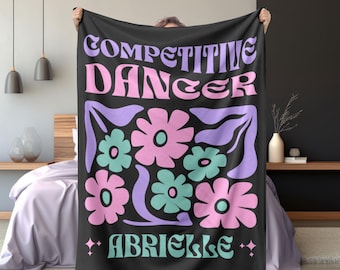 Custom Dance Blanket, Personalized Dance Throw, Competitive Dancer Gift, Competition Dance Gear, Dance Nationals Velveteen Plush Blanket