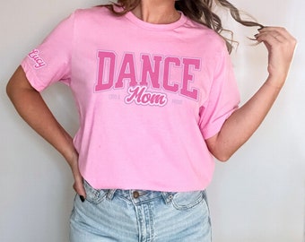 Camisa personalizada de mamá de baile, equipo personalizado de mamá de baile orgullosa y ruidosa, regalo de mamá de baile, camiseta de manga corta de jersey unisex de mamá de baile competitiva