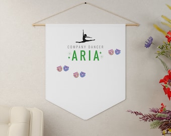 Personalized Name and Color Company Leap Dancer Pin Pennant Banner, Award Collection Display for Competition Dancer, Custom Dance Room Decor