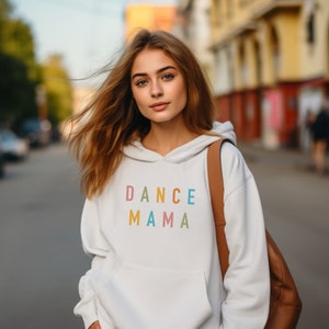 Personalized Sleeve Dance Mama Hoodie, Cute Dance Mom Custom Top, Dance Competition Gear, Competitive Dance Mom Unisex Hooded Sweatshirt