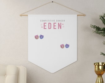 Personalized Name and Color Competitive Dancer Pin Pennant Banner, Award Collection Display for Competition Dancer, Custom Dance Room Decor