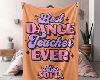 Personalisierte Decke für den besten Tanzlehrer aller Zeiten, individuelle Tanzüberwurf, Geschenk für Wettkampf-Tanztrainer, Tanz-Samt-Plüschdecke