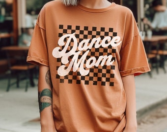 Chemise Dance Mom, Tee-shirt Dance Mom rétro à la mode à carreaux, Maman de danse compétitive, Maman de danse de compétition, T-shirt Dance Mom Unisex Comfort Colors