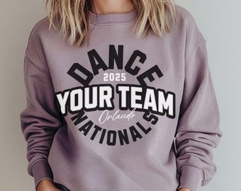 Sudadera de cuello redondo personalizada para Dance Nationals, equipo de baile competitivo, sudadera unisex de polar suave de peso medio para bailarines competitivos.