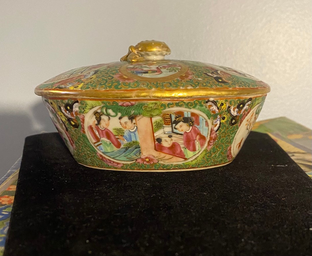 Antique Rose Medallion Famille Covered Soap Dish - Etsy