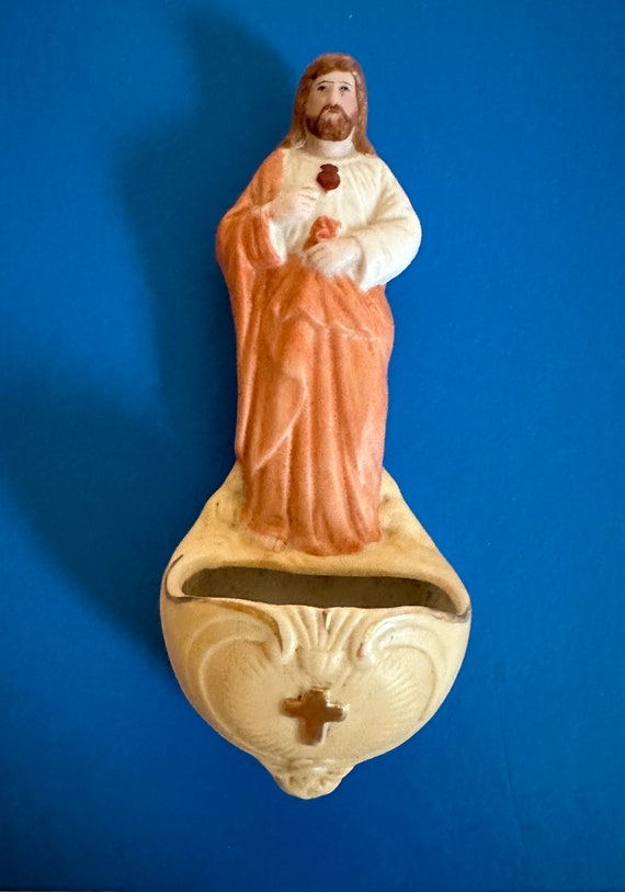 Vintage Bisque Holy Water Font Jesus Made in Germany - Etsy Vintage Bisque Holy Water Font Jesus Made in Germany - Etsy