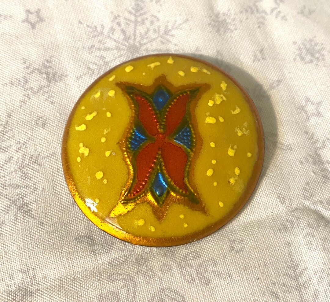 Modern Pin Mid Century Modern Copper & Enamel Pin Hand Made - Etsy