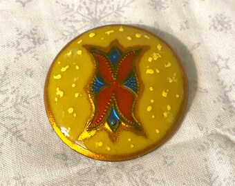Mid Century Modern Copper & Enamel Pin hand made