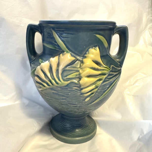 Roseville #196-8" Blue Freesia Vase