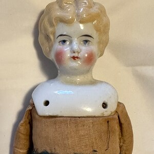 Antique Victorian German China Head Doll 14” TLC