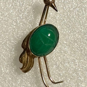 Vintage Bal-Ron 12k GF Scarab Ostrich Bird pin