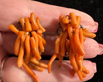 1940’s Branch Coral Screw Back Earrings