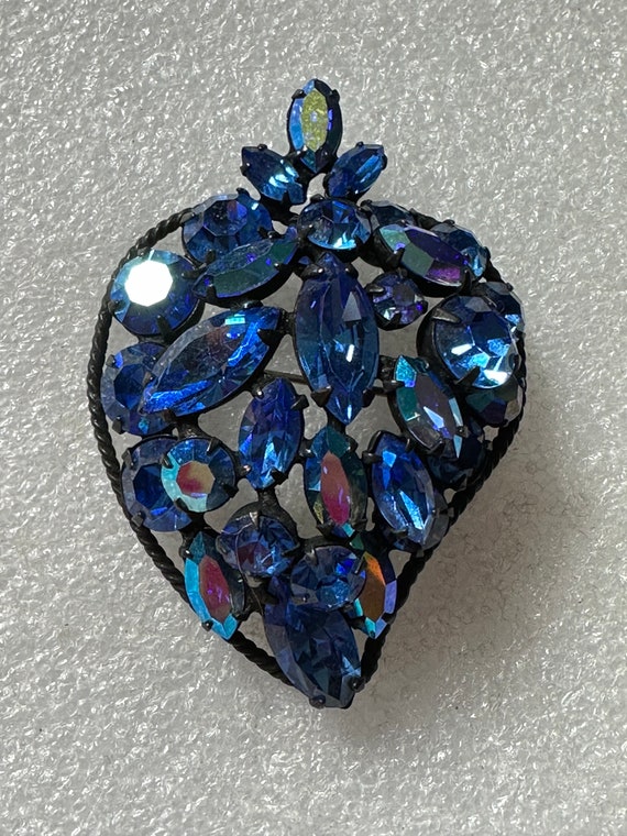 Regency Blue AB Rhinestone Pin