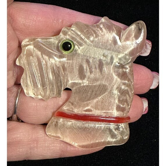 Large Vintage Lucite Scotty Terrier Dog Pin View 3