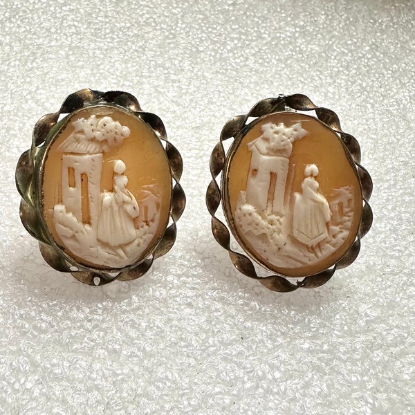 Victorian Cameo Earrings Rebecca at the Well Converted Screwback