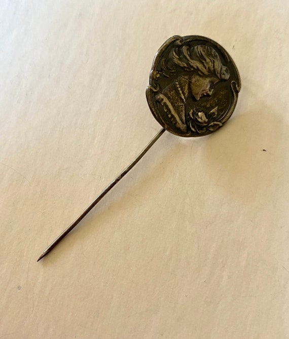 Antique Victorian Sterling Stickpin Lady - image 3