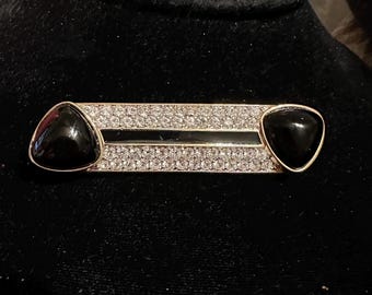 Daniel Swarovski Crystal & Black Glass Brosche