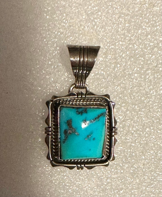 Vintage Navajo Sterling Silver & Turquoise Pendant
