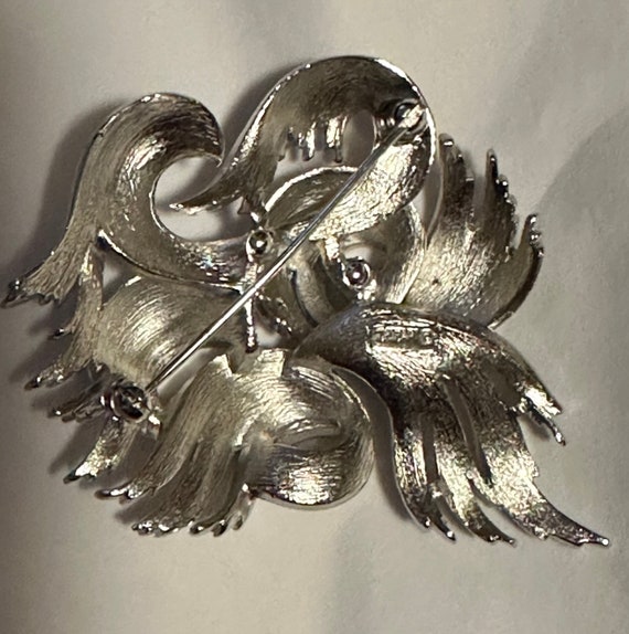 Vintage Silver Tone Trifari Swirl Pin - image 2