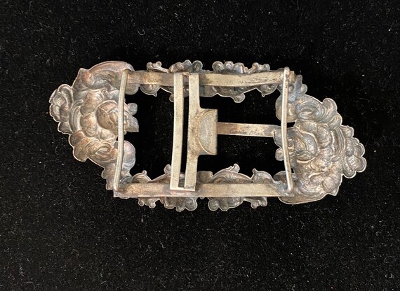 Victorian Silver Plate Sash Belt Buckle - Etsy display picture 3