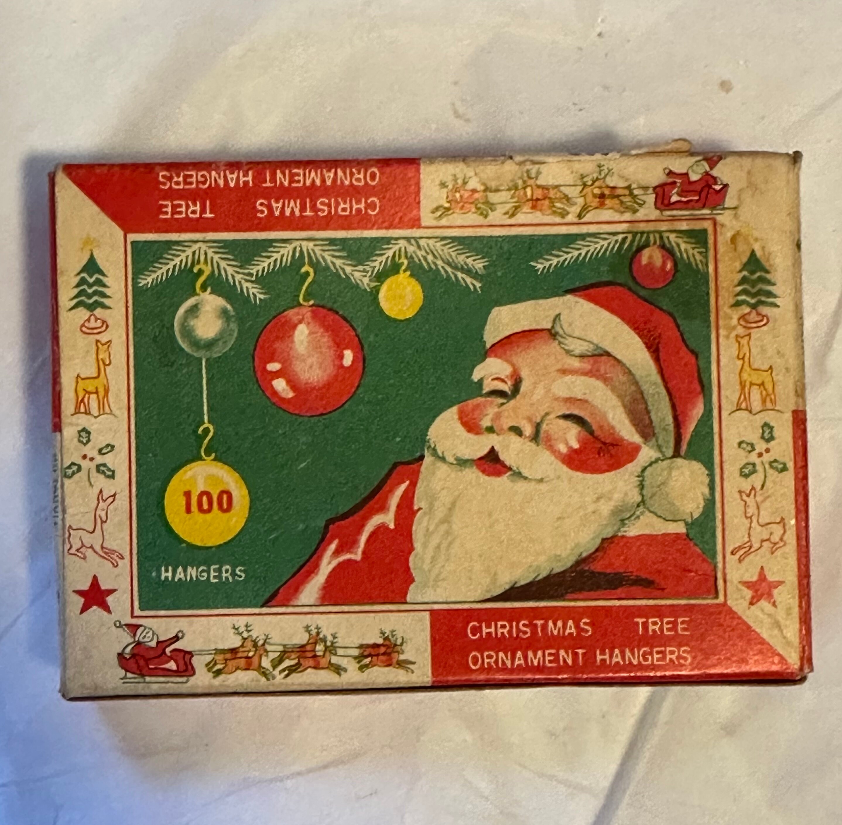 Vintage 1950s Christmas Ornament Hooks and Garland - collectibles