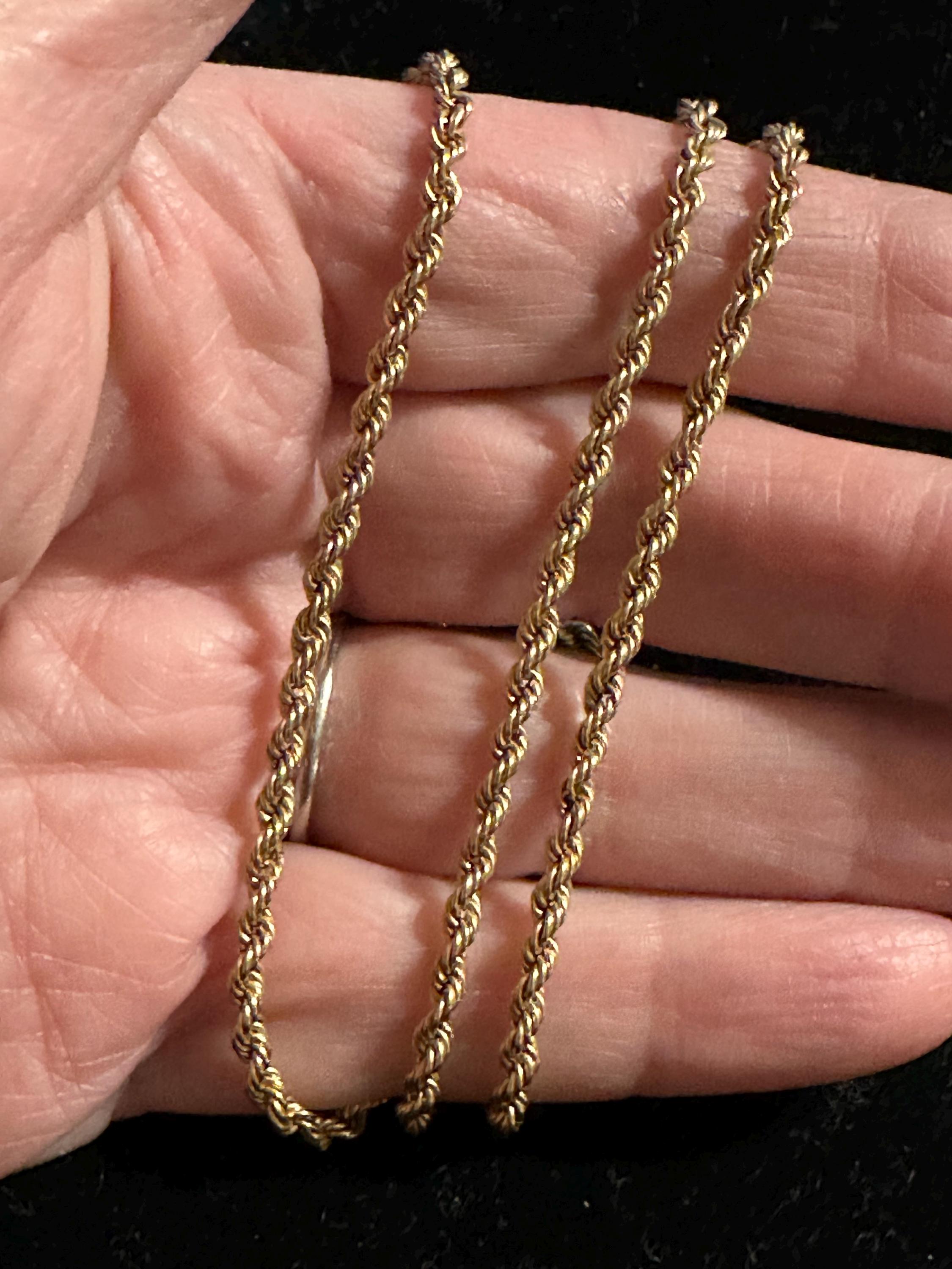 12k 1/20 GF Rope Chain Necklace 24” - Etsy