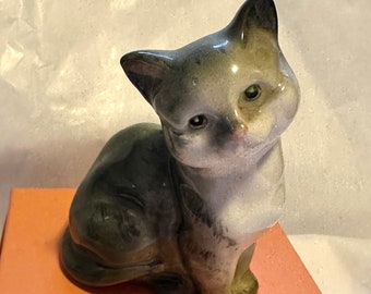 Beswick Porzellan Grau gestreiftes Kätzchen Katze