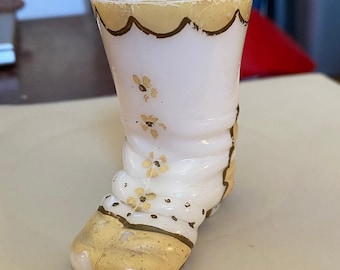Victorian Milk Glass Toothpick Holder Boot shape
