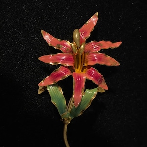 Vintage Poinsettia Pin Made in Austria