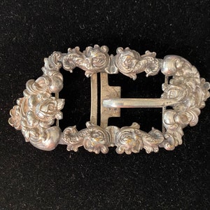 Victorian Silver Plate Sash Belt Buckle