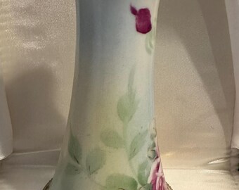 Antique Victorian Nippon Hatpin Holder Hand Painted Roses  display picture 3