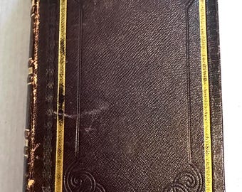 Libro de Oración Común de 1835, encuadernado en cuero, ilustraciones grabadas