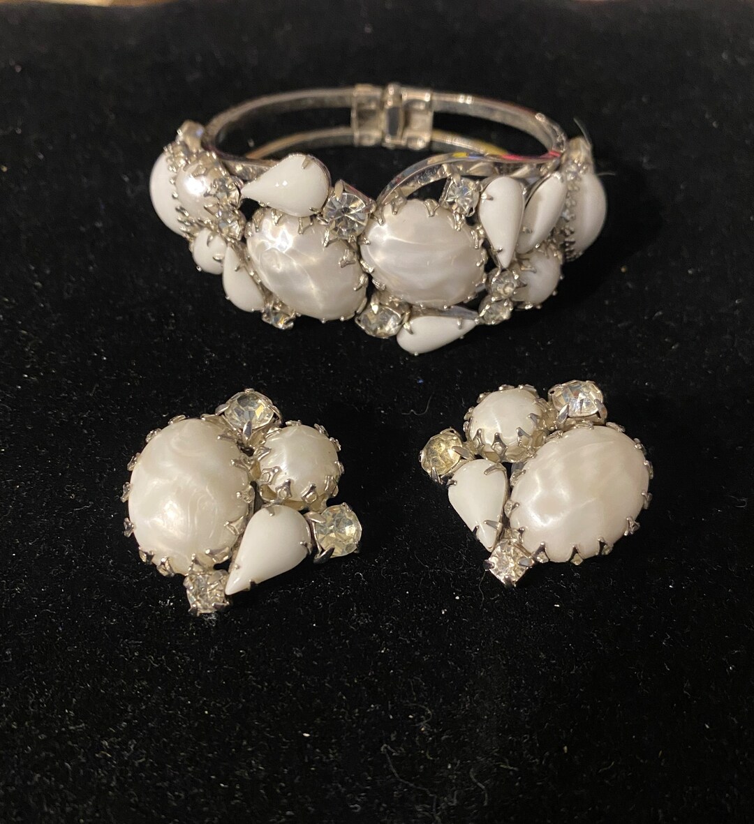 Bracelet à pinces vintage avec strass (n° 630) - France