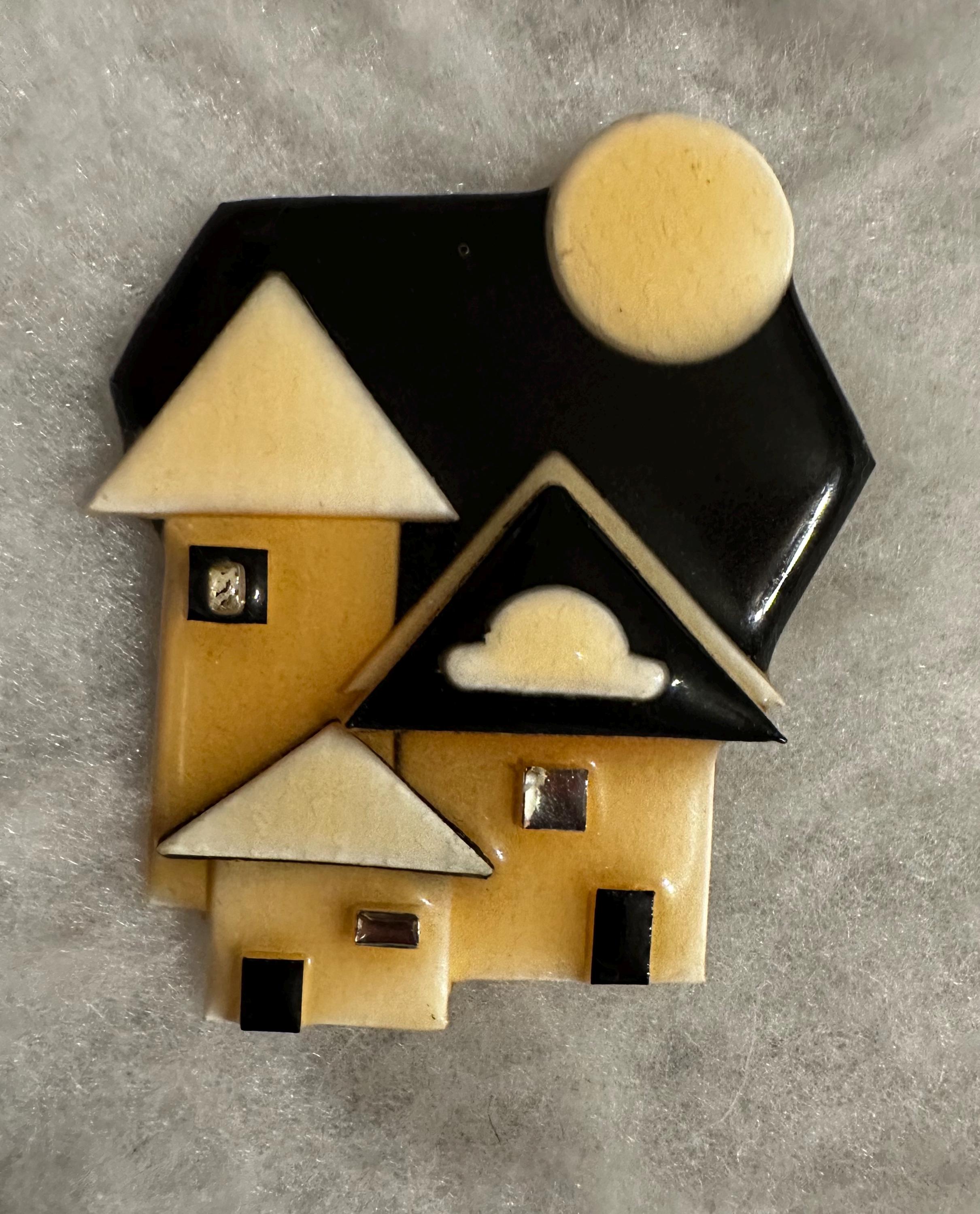 House Pins by Lucinda Black Yellow White - Etsy Israel display picture 1