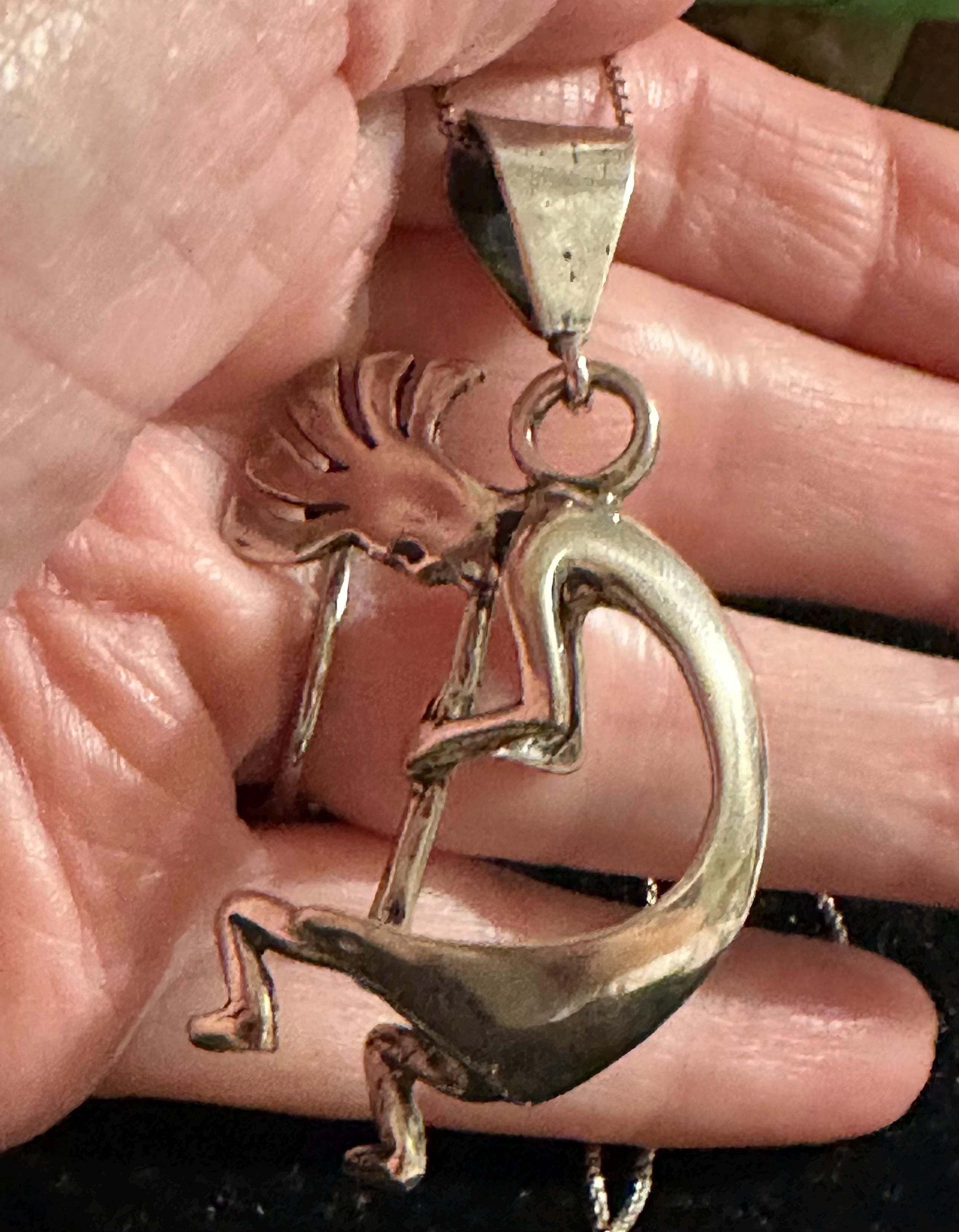 ✨️未使用✨️✯Sterling Silver✯ ⚡️Hopi Pendant⚡ Native American Hopi Kokopelli Sterling Silver Pendant Necklace