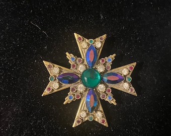 Spilla a croce maltese vintage Florenza non firmata