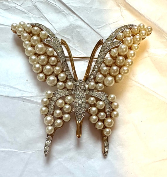 Vintage Trifari Butterfly Brooch Alfred Philippe … - image 1