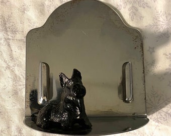 Art Deco Business Card Holder Scotty Dog Chrome