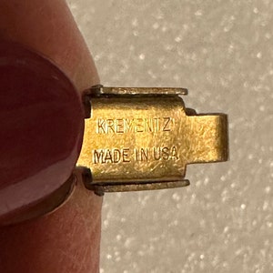 Bracelet Krementz vintage, incrustation d'or et pierre de lune MCM image 6