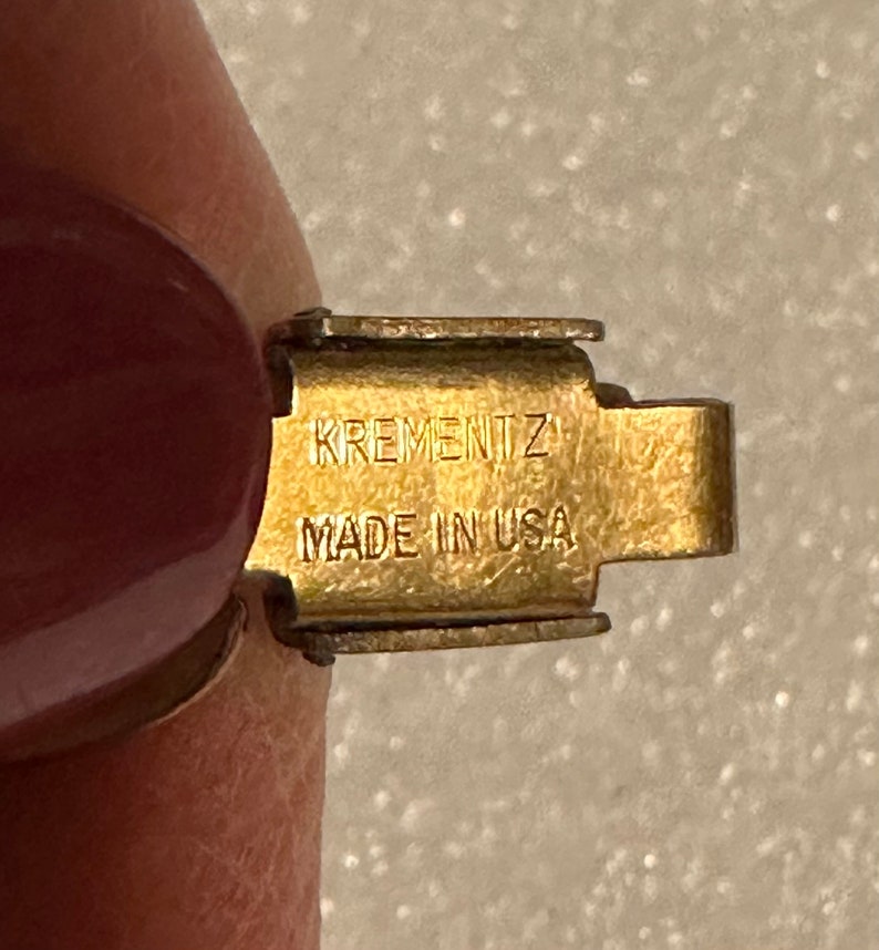 Bracelet Krementz vintage, incrustation d'or et pierre de lune MCM image 6