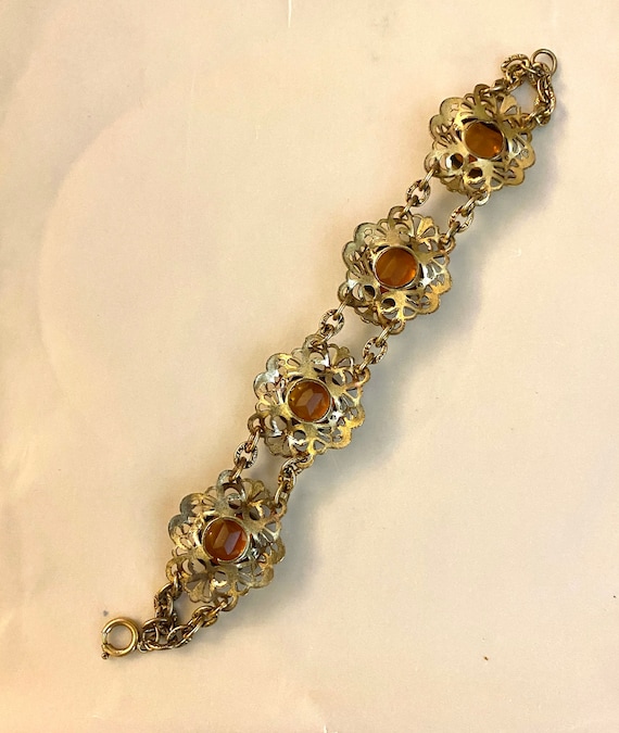 Antique Art Deco Amber Jewel Bracelet 1910 - image 4