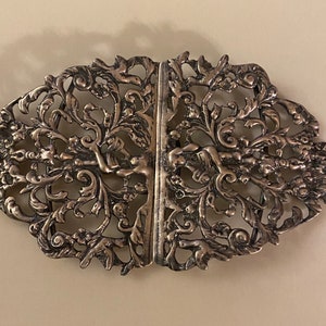 Large Victorian English Sterling Sash Buckle