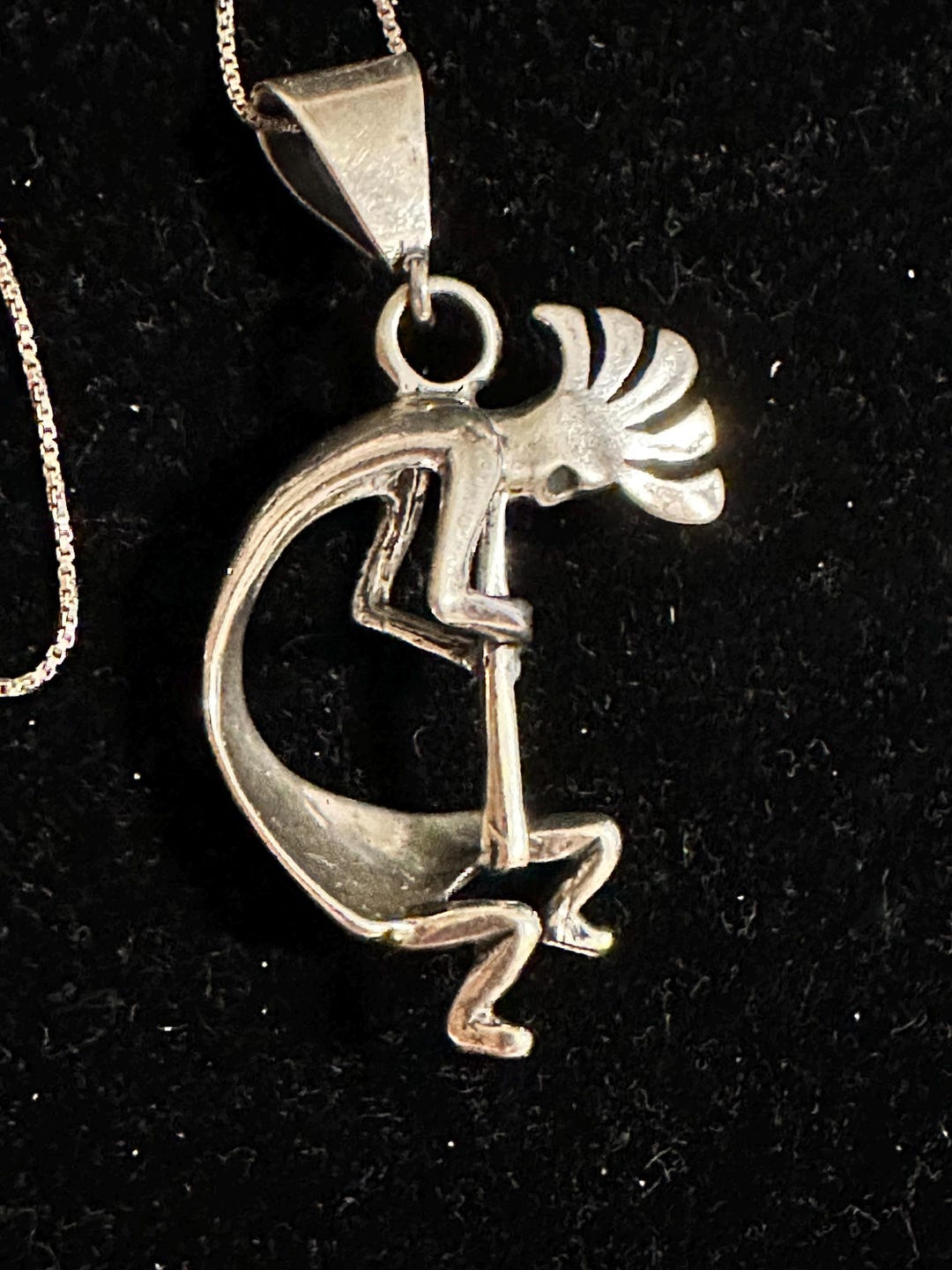 ✨️未使用✨️✯Sterling Silver✯ ⚡️Hopi Pendant⚡ Native American Hopi Kokopelli Sterling Silver Pendant Necklace - Etsy