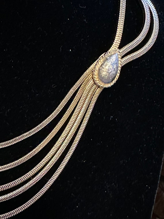 Vintage Francois Gold Tone Necklace & Earrings Set - image 3