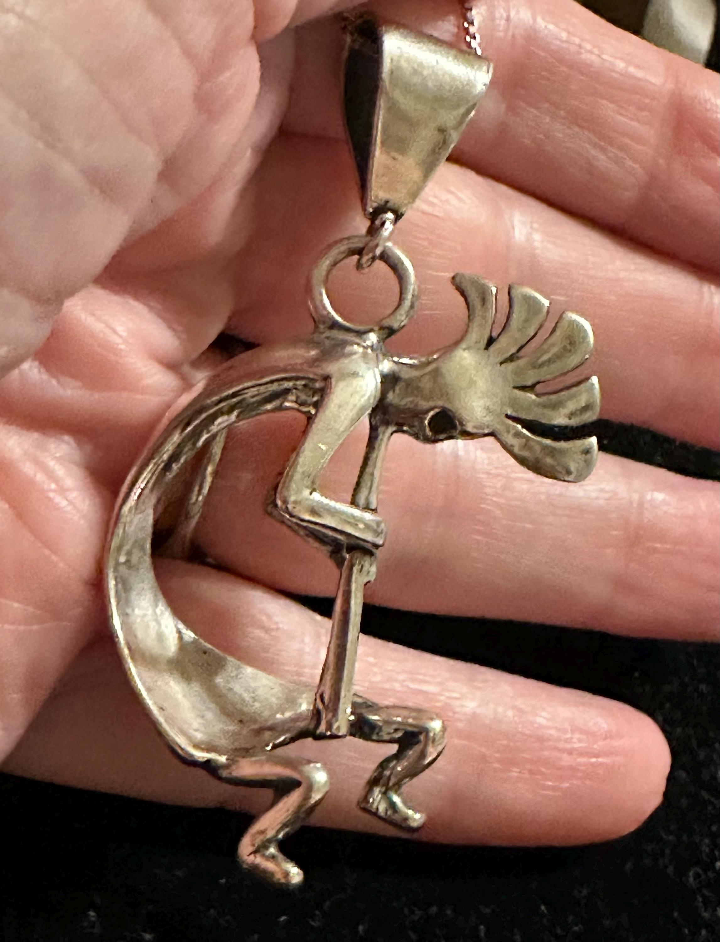 Native American Hopi Kokopelli Sterling Silver Pendant Necklace - Etsy