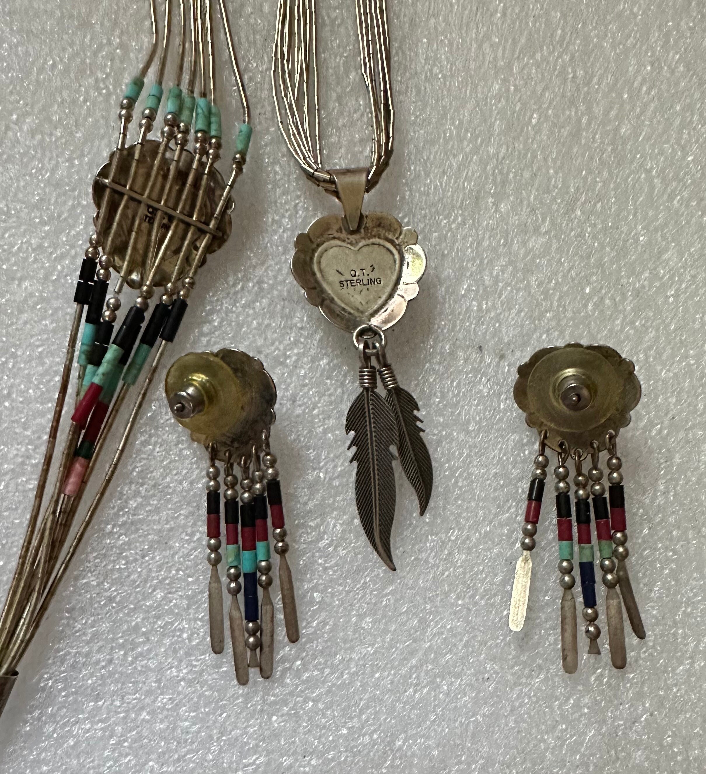 Carolyn Pollack 3 Pc Jewelry Set Necklace Earrings