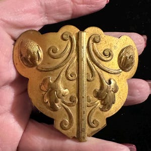 Boucle de Ceinture Art Nouveau Antique en Laiton Doré en Laiton Doré