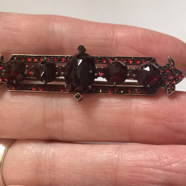 Antique Bohemian Garnet pin