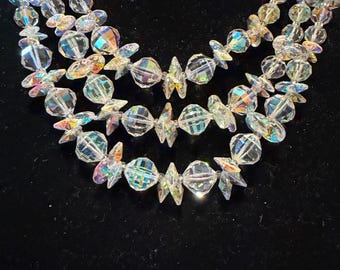 Vendome 3 Strand AB Crystal Necklace