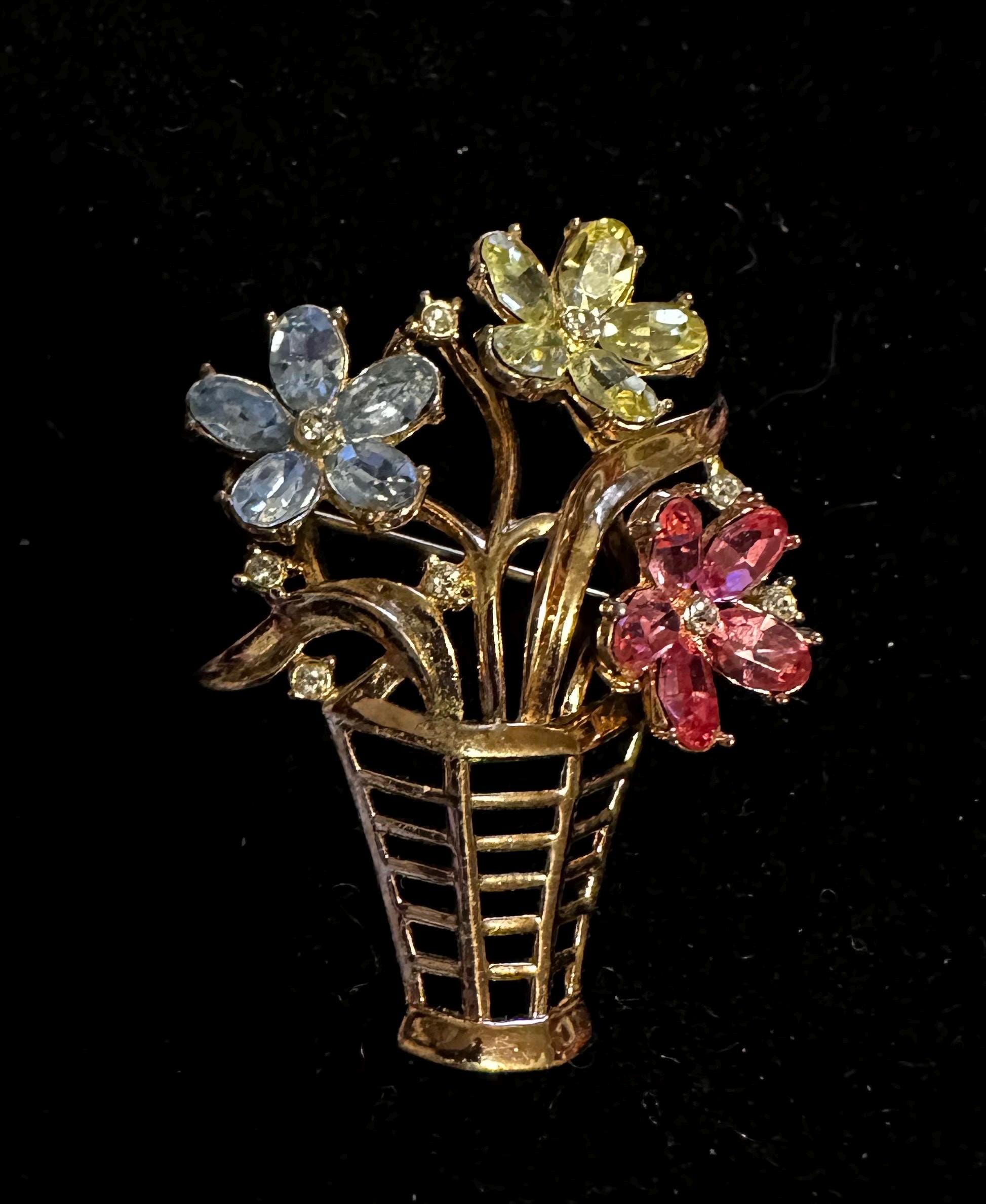 ヴィンテージ トリファリ フラゴナール フラワー バスケット ピン